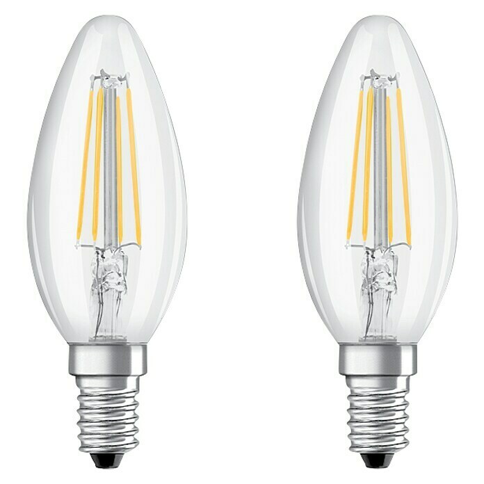 Osram LED Lampen Set Kerzeform E14 klar E14 Nicht Dimmbar Warmweiß