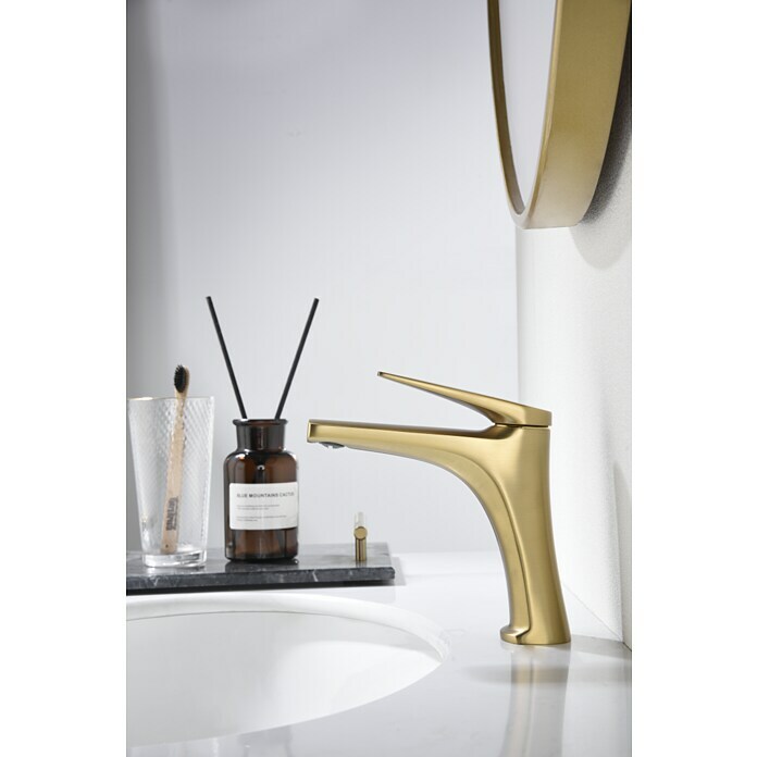 Imex Delos Grifo De Lavabo Oro Satinado Bauhaus