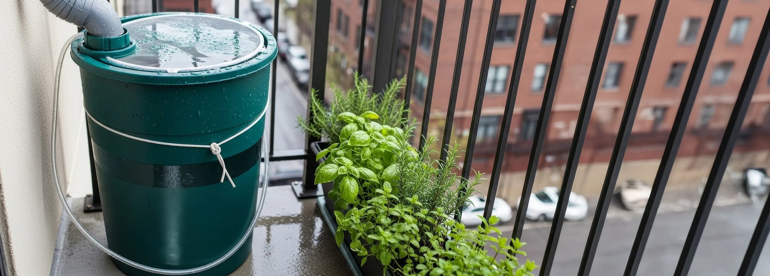 Regenwasser sammeln auf dem Balkon
