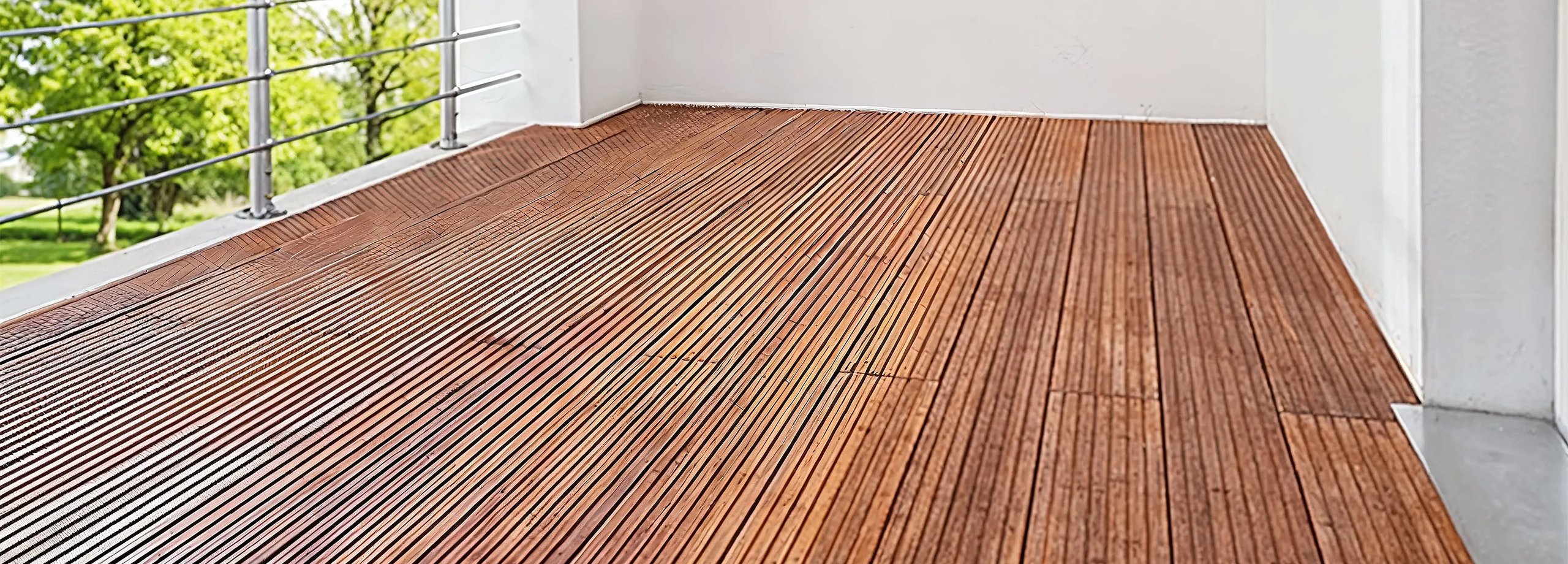 Balkonboden aus Holz verlegen