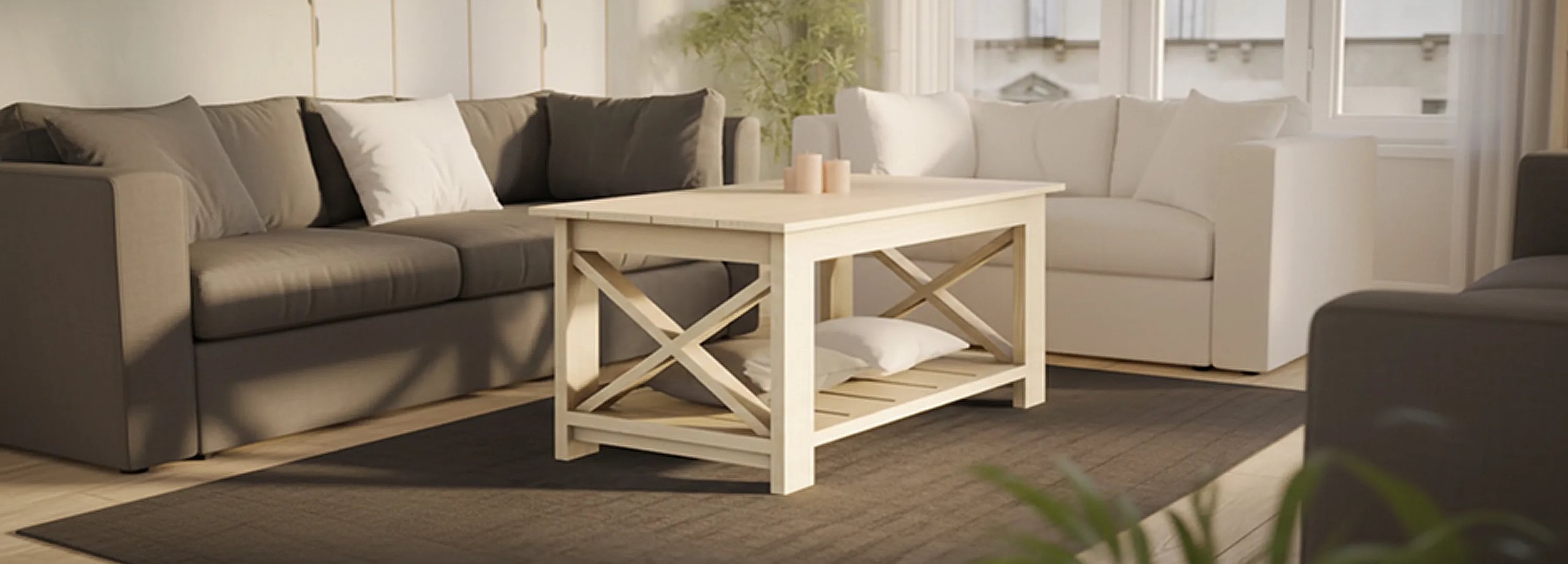 Funktionaler Couchtisch im Landhausstil