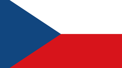 Flagge der Tschechischen Republik mit blauem Dreieck, weißem und rotem Streifen. Die Nationalflagge der Tschechei.