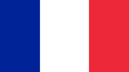 Flagge Frankreichs. Die französische Trikolore mit vertikalen Streifen in Blau, Weiß und Rot.