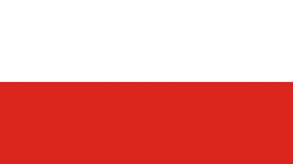 Polnische Flagge, bestehend aus einem weißen und einem roten horizontalen Streifen, die die Nationalfarben des Landes repräsentieren.
