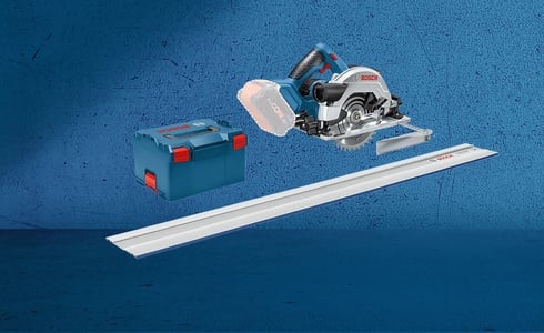 Bosch Professional Akku-Handkreissäge GKS 18V-57 G L-Boxx kaufen und Führungsschiene erhalten