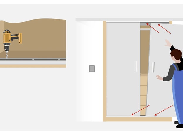 Paso 4: Instala las puertas del armario empotrado