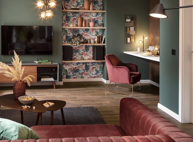 Moderner Wohnraum gemischt mit Vintage-Elementen