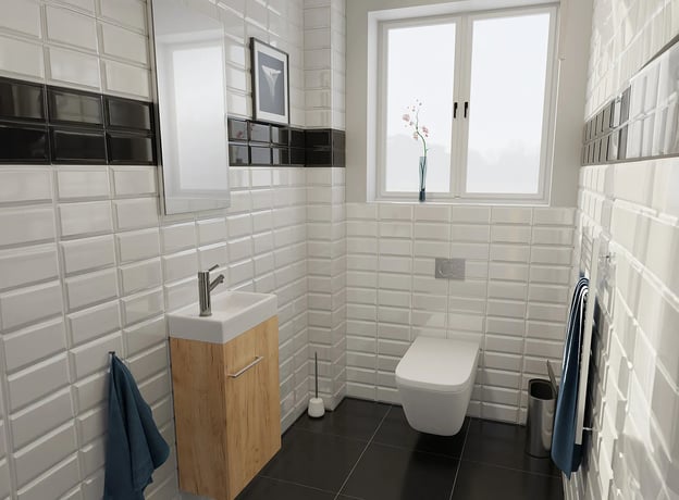 WC als Herzstück des Gästebades