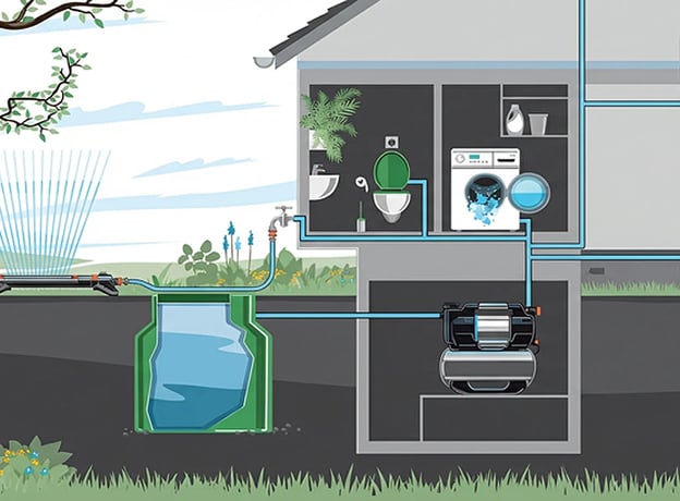 Intelligente Regenwassernutzung mit Hauswasserwerken