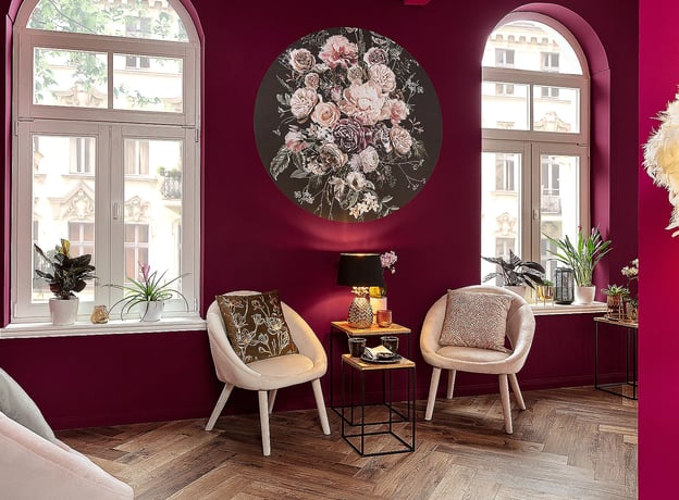 Wandgestaltung à la Viva Magenta