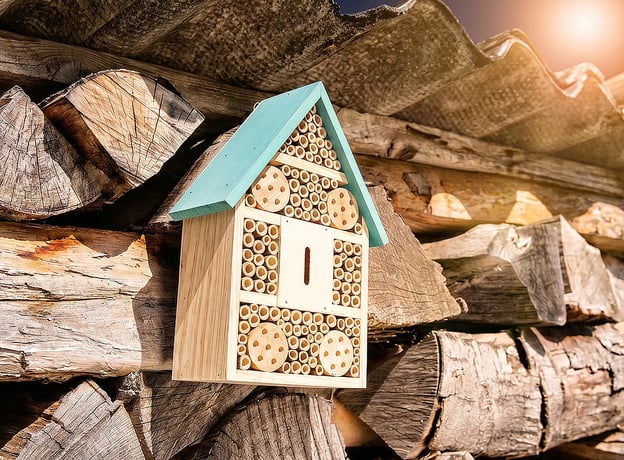 Wildbienen mit Insektenhotel unterstützen