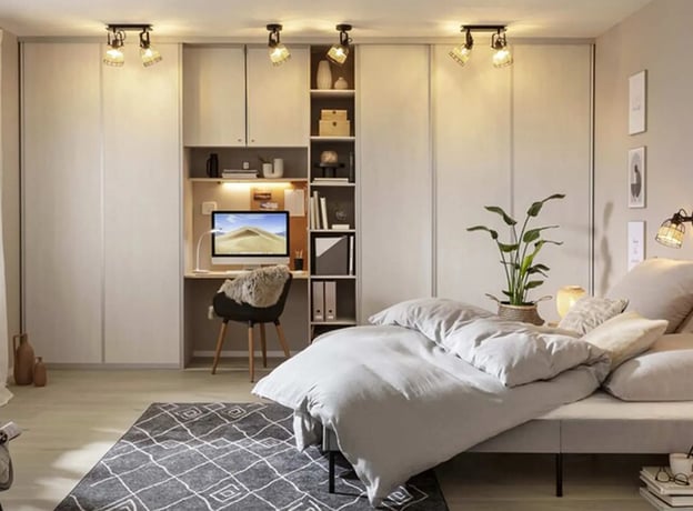 Home Office im Schlafzimmer