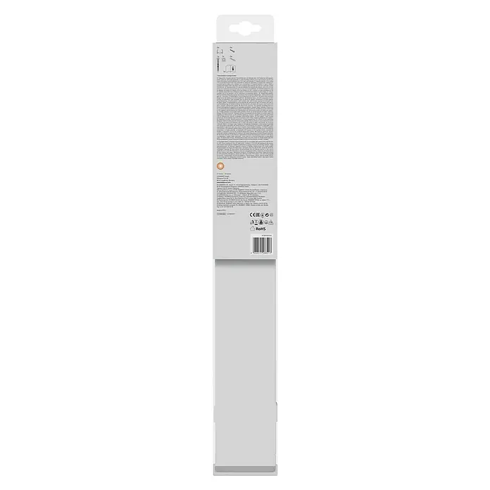 Osram LED-Lichtleiste Power Batten - L x B x H: 60 x 8,2 x 4,8 cm, Lichtfarbe: Warmweiß, 24 W, 220 V - 240 V - Produktverpackung mit Hinweisen zu Funktionen, Herstellerinformationen, Zertifikaten und einem Barcode zur Identifizierung des Produkts.