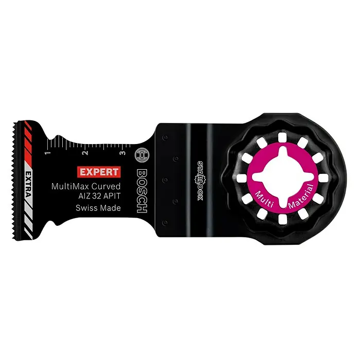 Bosch Expert Tauchsägeblatt MultiMax Precision - 40 x 32 mm - Bosch Expert MultiMax Curved AIZ 32 APIT Sägeblatt mit Starlock Aufnahme für Multifunktionswerkzeuge, geeignet für verschiedene Materialien.