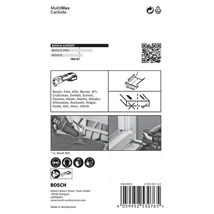 Bosch Expert Tauchsägeblatt MultiMax Precision - 40 x 32 mm - MultiMax Carbide: Das Expert-Zubehör von Bosch bietet eine hervorragende Leistung mit einer 100%igen Kompatibilität.