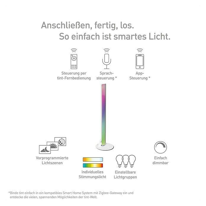 Müller-Licht Tint LED-Unterbauleuchte Tint Talpa (13 W, Weiß, RGBW, L x B x  H: 55 x 5,2 x 3,5 cm)