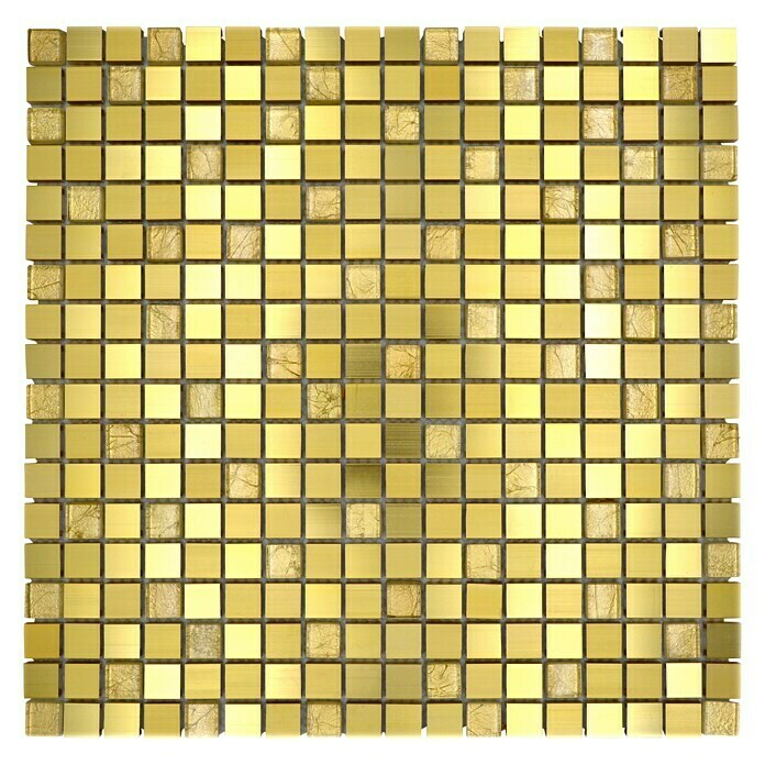 Mosaikfliese Quadrat ALF A307 (30 x 30 cm, Gold, Matt)