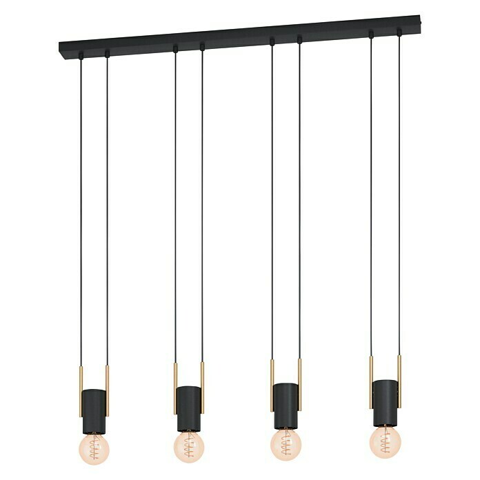 Eglo Pendelleuchte BITACHITO (40 W, L x B x H: 93 x 55 x 110 cm, Schwarz/Messing, E27) | BAUHAUS