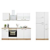 Respekta Composición de cocina (Ancho: 300 cm, Con dispositivos eléctricos, Blanco)