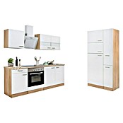 Respekta Composición de cocina (Ancho: 300 cm, Con dispositivos eléctricos, Blanco)