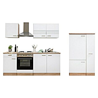 Respekta Küchenzeile KB300ESW (Breite: 300 cm, Weiß, Mit Elektrogeräten, Volumen Backofen: 60 l)