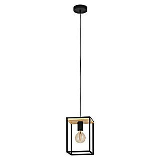 Eglo Lámpara colgante (40 W, L x An x Al: 18 x 18 x 110 cm, Negro/Marrón, E27)