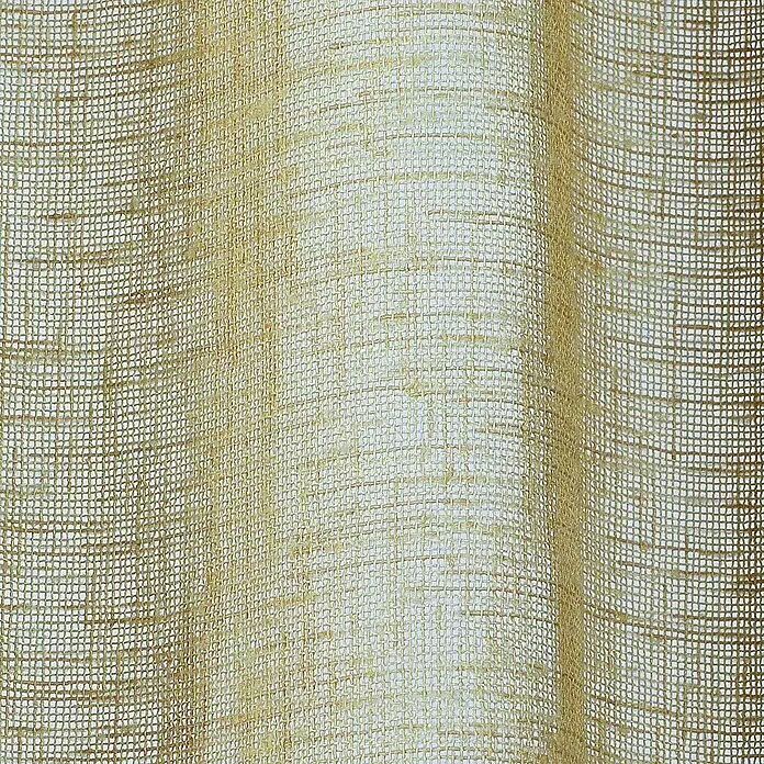 Elbersdrucke Schlaufenschal Liem - Curry, B x H: 140 x 255 cm, 100 % Polyester - Locker gewebter, hellbrauner, lichtdurchlässiger Stoff, möglicherweise ein Vorhang, mit Textur und Falten.