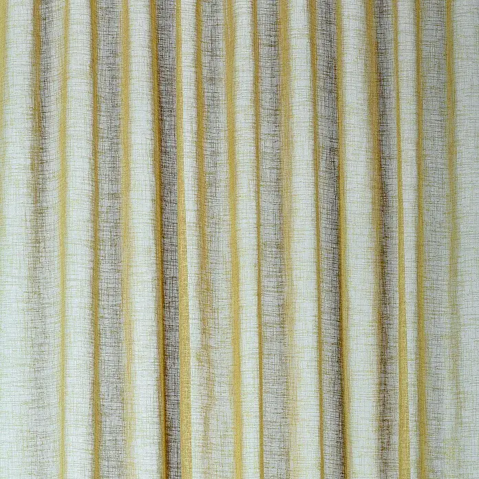 Elbersdrucke Schlaufenschal Liem - Curry, B x H: 140 x 255 cm, 100 % Polyester - Gestreifter Vorhang in Weiß, Gold und Grau.