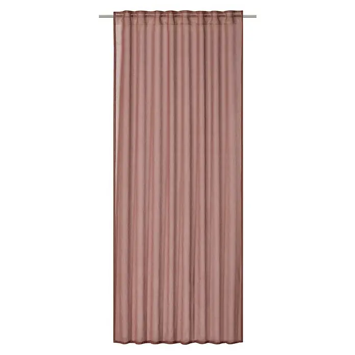 Elbersdrucke Schlaufenschal AirCognac Rot, B x H: 140 x 255 cm, 100% Polyester - Eine elegante, rosafarbene Gardine, die sanftes Licht filtert und jedem Raum eine warme Atmosphäre verleiht. Perfekt für Wohn- und Schlafbereiche.