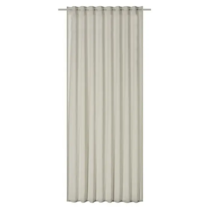 Elbersdrucke Schlaufenschal AirBeige, B x H: 140 x 255 cm, 100% Polyester - Beige Gardine mit Faltenaufhängung und transparentem Abschluss, ideal für Wohn- und Schlafräume. Sorgt für eine sanfte Lichtstreuung.