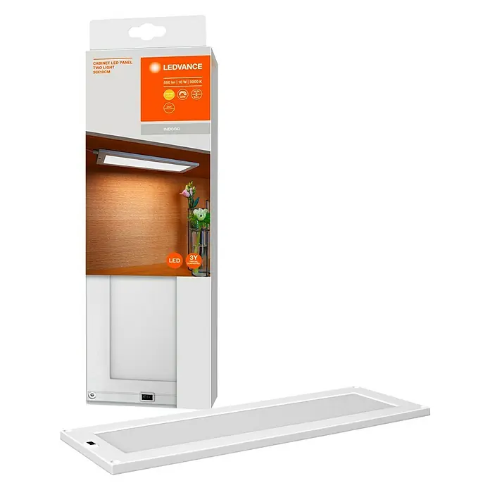 Ledvance LED-Unterbauleuchte Cabinet Sensor - 30 x 10 x 0,8 cm, 10 W, Warmweiß, Gesamtstückzahl: 2 Stk. - LEDVANCE LED-Unterbauleuchte zur Schrankbeleuchtung, 30x10 cm, mit warmweißem Licht für den Innenbereich.