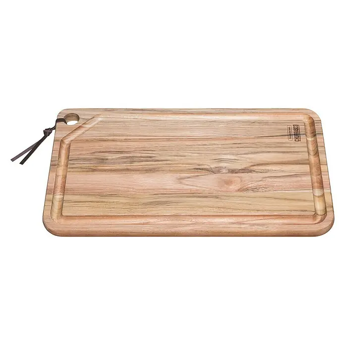 Tramontina Churrasco Schneidebrett - 49 x 28 x 2,2 cm, Holz - Hochwertiges Schneidebrett aus Holz mit Saftrille und Lederschlaufe für die Aufbewahrung. Ideal für die Küche und das Grillen.