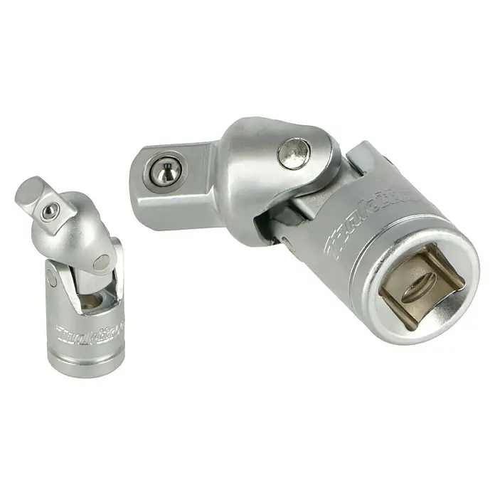 Makita Werkzeugkoffer E-10883 - L x B x H: 420 x 312 x 130 mm, 221 -tlg. - Zwei Universalgelenke aus Metall, die sich ideal für schwer zugängliche Stellen eignen, werden im Detail dargestellt.