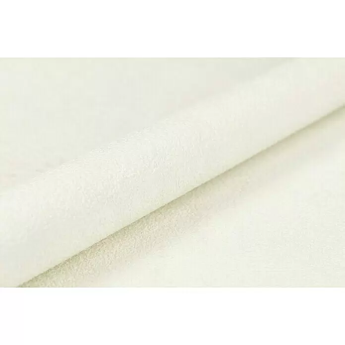 Rasch Vliestapete - Creme, Uni, 10,05 x 0,53 m, Spachtelstruktur - Cremeweißer, strukturierter Stoff, sanft gefaltet.