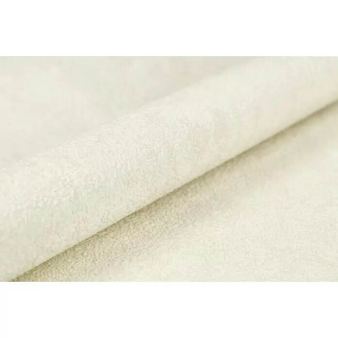 Rasch Vliestapete - Beige, Uni, 10,05 x 0,53 m, Spachtelstruktur - Hellbeiger strukturierter Stoff, teilweise gefaltet.