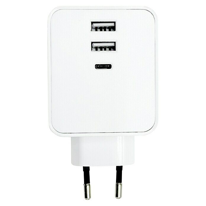BAUHAUS USB-Ladegerät Quick Charger (4-fach, Weiß, USB-A-Buchse, USB-C-Buchse,  Max. Leistung: 45 W)