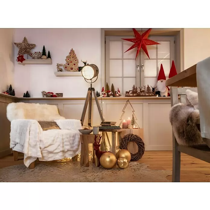 Dekofigur Weihnachtsbaum aus Holz Groß - Höhe: 33 cm, Grün, Holz - Stimmungsaufnahme