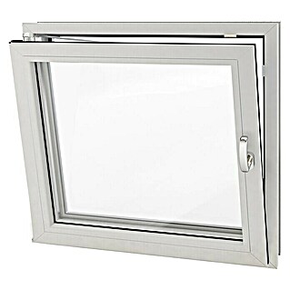 Solid Elements Kellerfenster (B x H: 80 x 60 cm, DIN Anschlag: Links, Weiß)