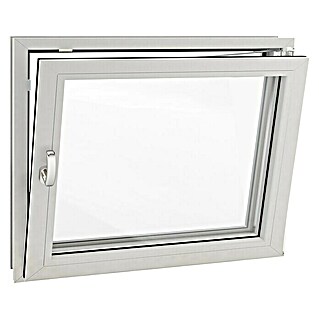 Solid Elements Kellerfenster (B x H: 80 x 40 cm, DIN Anschlag: Rechts, Weiß)