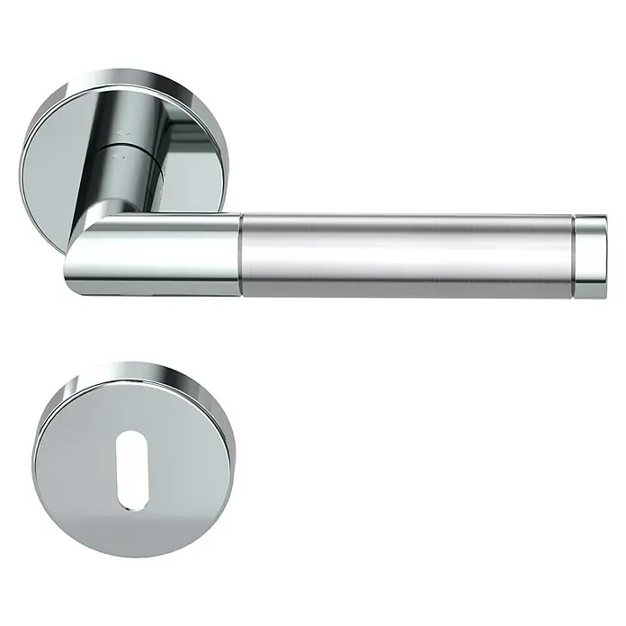 Diamond Doors Creative Drückergarnitur Avantgardo - Edelstahl, Buntbart - Türgriffgarnitur aus Chrom, bestehend aus einem Griff und einem Schlüsselloch, glänzend und modern.