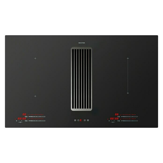 Respekta Kochfeld + Dunstabzug Zonda52 x 86 cm, Anzahl Kochfelder: 4 Stk., Induktion Front View