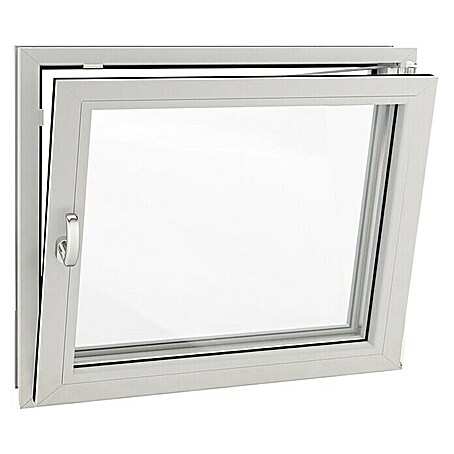 Solid Elements Kellerfenster (B x H: 80 x 50 cm, DIN Anschlag: Rechts, Weiß)