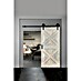 Indo Holzschiebetür Barn Door Teak White washed 