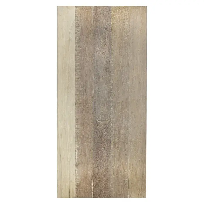 Indo Holzschiebetür Barn Door Multilayer - 100 x 215 cm, Shorea, Bristol - Detailaufnahme eines Paneels aus hellbraunem und beigem Holz mit einer sichtbaren Maserung für ein rustikales Ambiente.