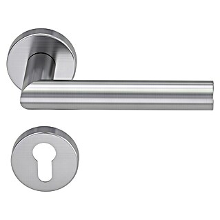 Diamond Doors Zimmertürgarnitur L-Form Premium (Edelstahl, L-Form, Profilzylinder)