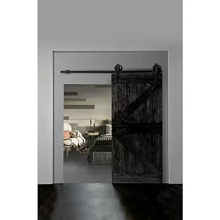 Indo Holzschiebetür Barn Door Charred Teak