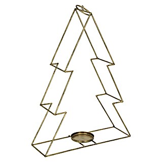 Teelichthalter Weihnachtsbaum (Höhe: 34 cm, Gold, Metall)
