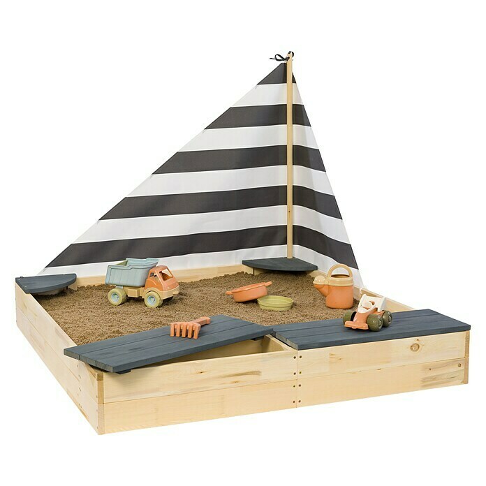 Sun Sandkasten Little Captain135 x 125 x 110 cm, Holz Diagonal View