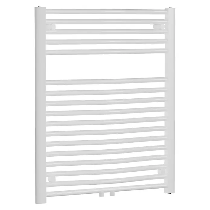 Admiral Badheizkörper Madrid - B x H: 600 x 770 mm, Wärmeleistung bei Vorlauftemperatur von 75 °C (D: 50): 484 W, Weiß - Weißer Handtuchwärmer mit horizontalen Stangen und seitlichen Rahmen für Badezimmer. Heizkörper für Handtücher.