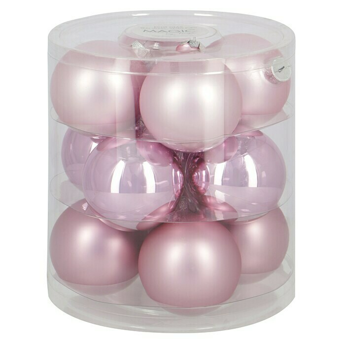 Christbaumkugel-Set Pink Blush (Pink, Glas, 12 Stk.) | BAUHAUS